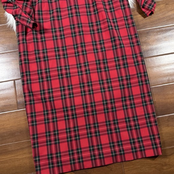 Antonio Melani Women's Size 12 Red Tartan Plaid Elena Square Neck Midi‎ Dress - Picture 3 of 11